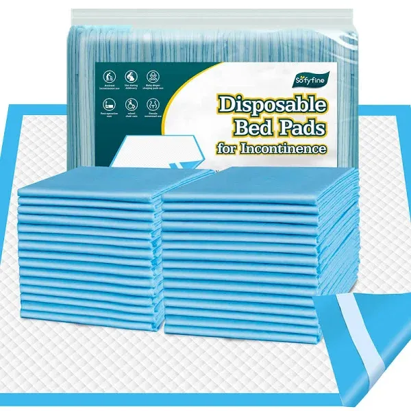 SOFYFINE Bed Pads 30"x36" Thicken Elderly Adults Incontinence Underpads Disposable Chucks