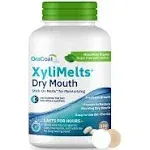 Oracoat XyliMelts Dry Mouth Relief Moisturizing Oral Adhering Discs Mild Mint with Xylitol, for Dry Mouth, Stimulates Saliva, No