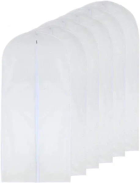 HomeClean Garment Bag Clear 60 x Long-Dress Moth Proof Garment Bags White Breathable Full Zipper Dust cover