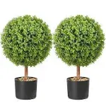 2x Artificial Boxwood Ball Ø40,6cm Garden Deco Boxwood in Flowerpot Ball Artific