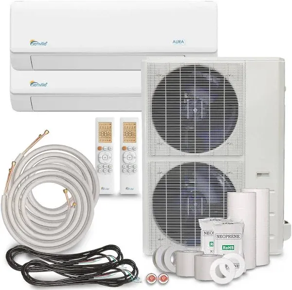 Senville 48000 BTU Dual Zone Mini Split Air Conditioner with Heat Pump SENA-48HF/D