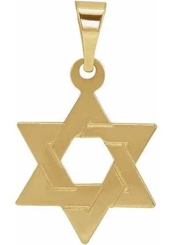 14K Yellow Gold Star of David Pendant