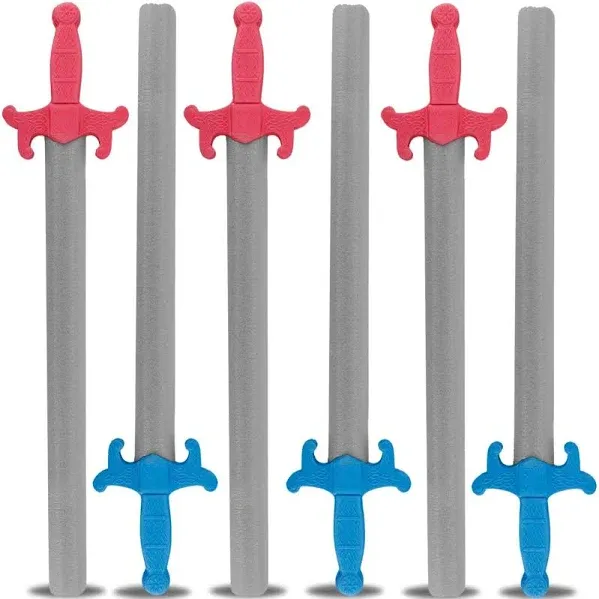 Liberty Imports Giant Foam Great Swords 2 Pack Warrior Weapons Toy Set for Kids + Red Sword and Blue Sword