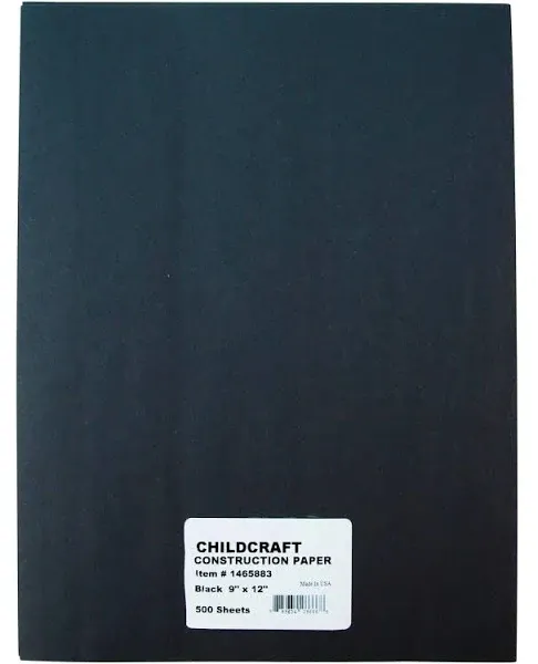 Construction Paper, 9 x 12 Inches, Black, 500 Sheets - 1465883