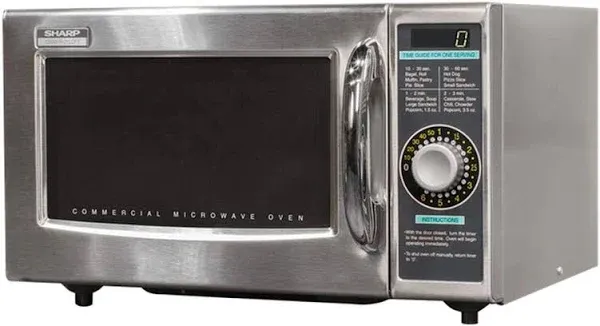 Sharp R-21LCFS Medium Duty Commercial Microwave (Dial Timer, 1000-Watts, 120-Vol