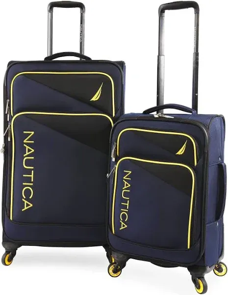 Nautica Luggage Set Emry Collection Handle Polyester Navy/Yellow 2-Piece