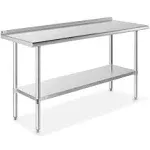 GRIDMANN NSF Stainless Steel Commercial Kitchen Prep & Work Table w/ Backsplash - 60 in. x 24 in