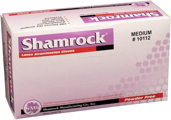 Shamrock Powder Free Textured Latex Examination Gloves