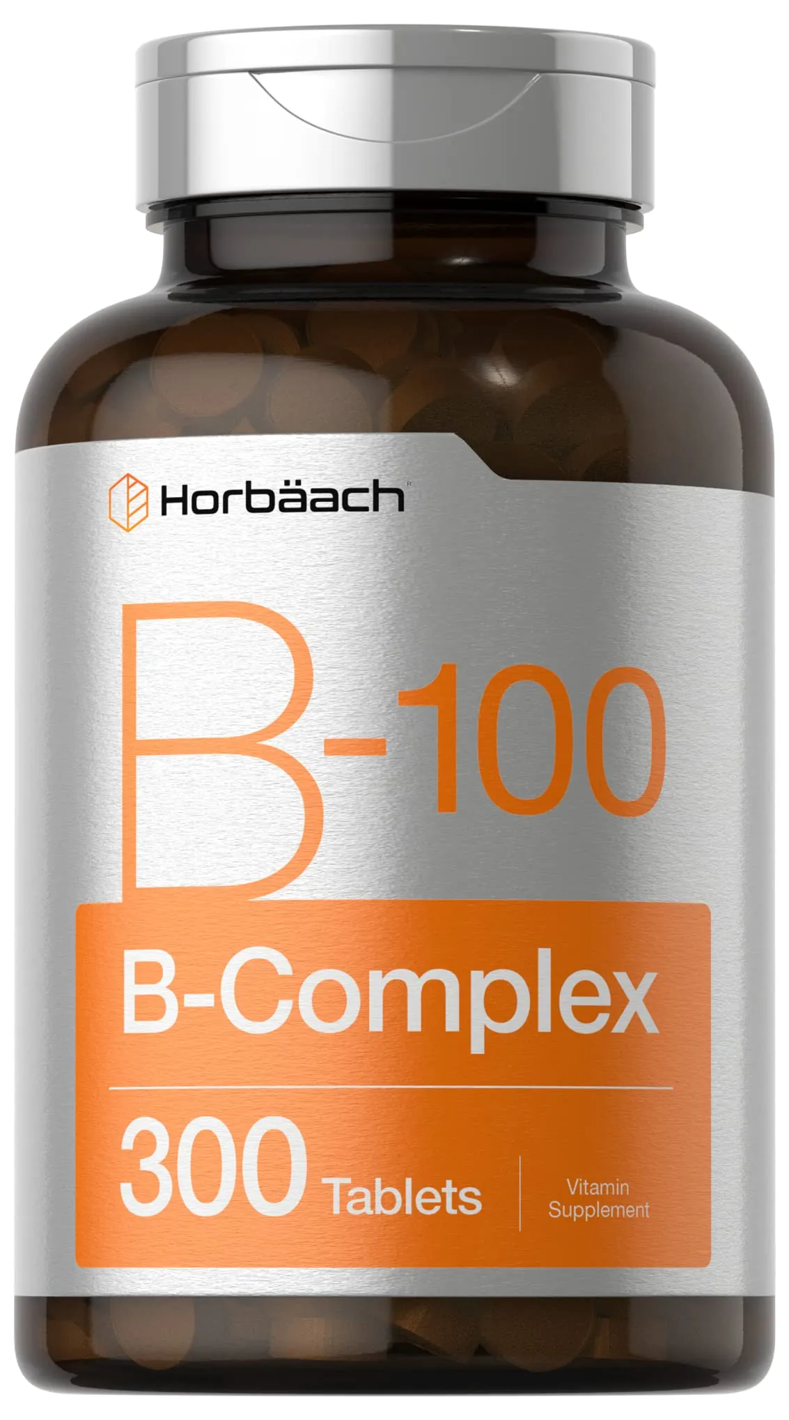 Horbäach Vitamin B-100 Complex | 60 Quick Release Capsules | Non-GMO and Gluten Free Supplement