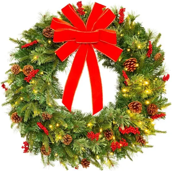 30 Inch Classic Pre-lit Wreath