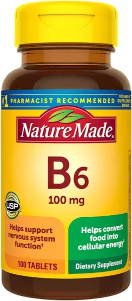 Nature Made Vitamin B6 100 mg Tablets