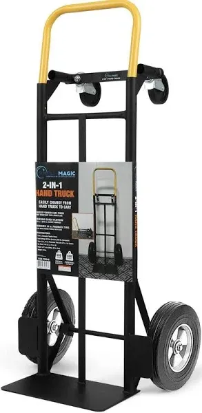  800 lb Capacity 2 in 1 Convertible Hand Truck and Dolly with 10&#034; Flat Free 