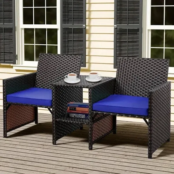 Shintenchi Wicker Patio Conversation Furniture Set