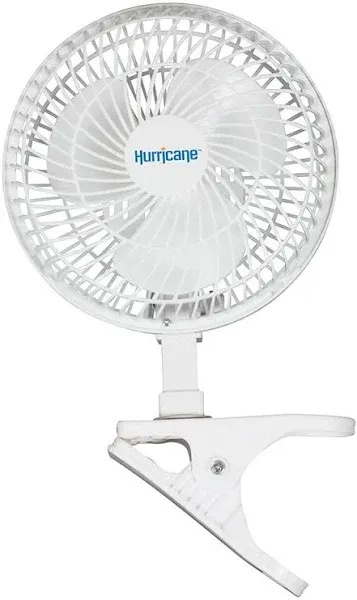 Hurricane Classic 6&#034; Clip Fan, 2 Speed Desk Table Fan w/ Adjustable Tilt, White