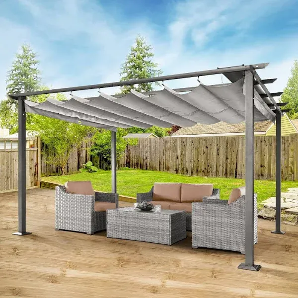 13 x 10 ft Outdoor Patio Retractable Pergola