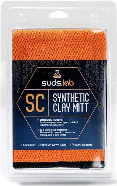 SudsLab SC Clay Mitt for Car Detailing Synthetic Clay Mitt to Remove Paint Overspray