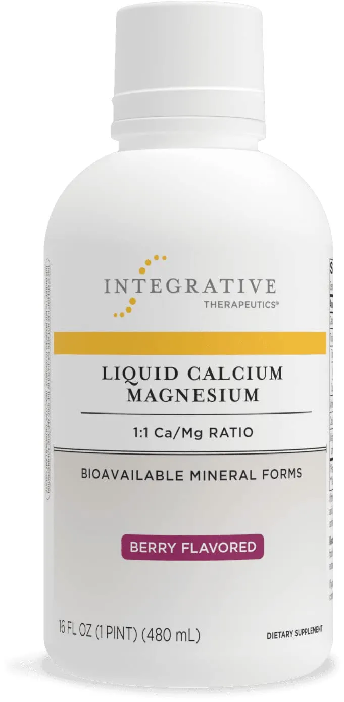 Integrative Therapeutics Liquid Calcium Magnesium Berry Flavored Supplement