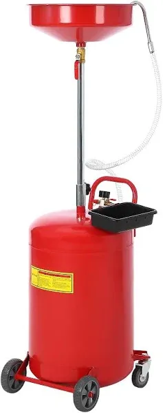 20 Gallon Portable Waste Oil Drain Tank Air Operated Drainage Adjustable Funnel