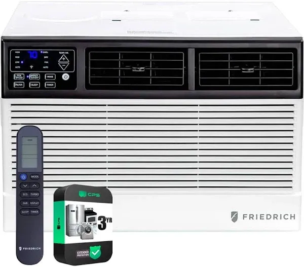 Friedrich Ccw08b10b Chill Premier 8,000 BTU 115v Smart Wi-Fi Room Air Conditioner Bundle with 1 Year Extended Protection Plan