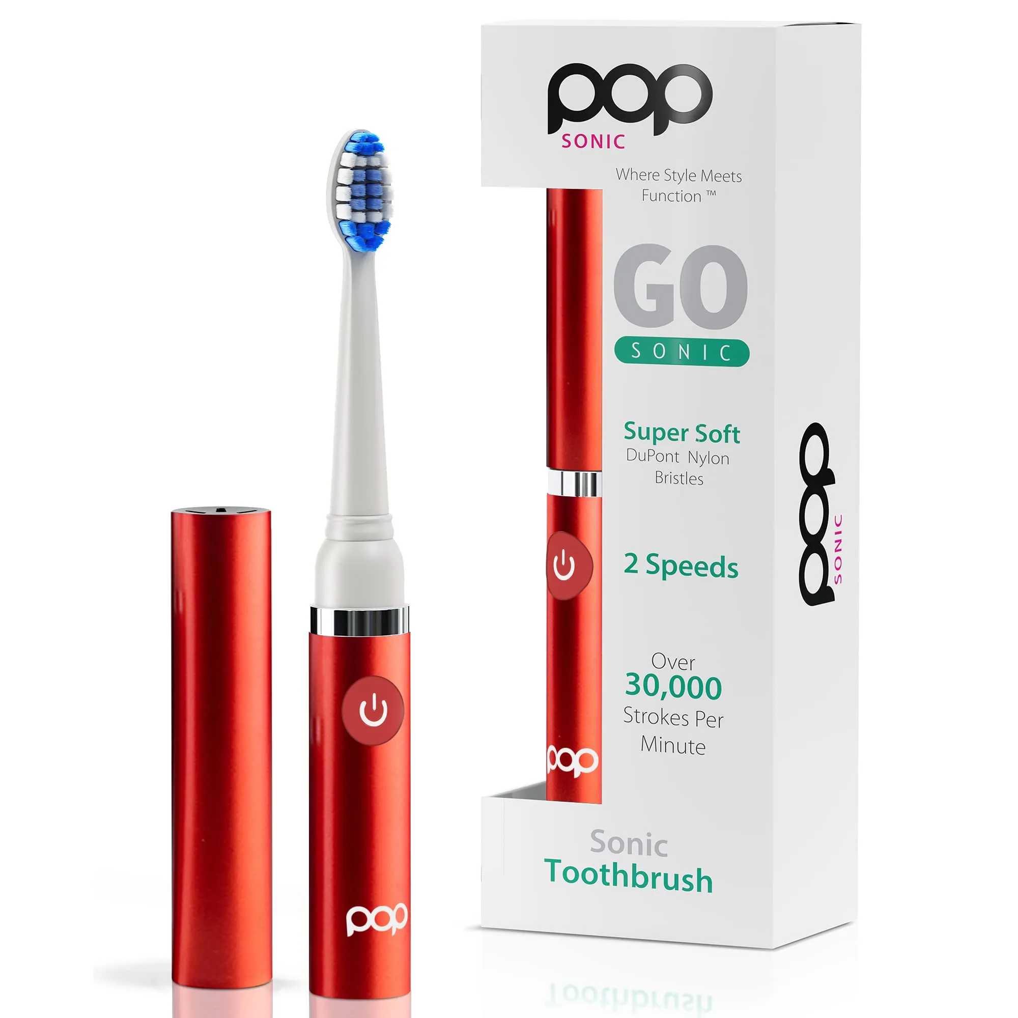 Pop Sonic Go Sonic Super Soft 2 Speed Travel 30,000 Vibes/Sec ToothBrush