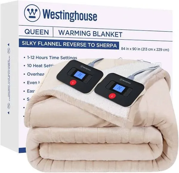 Westinghouse Electric Blanket Heated Blanket with 10 Heating Levels