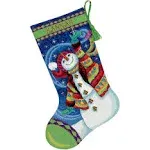 Dimensions Needlecrafts Needlepoint, Happy Snowman Stocking - 71-09143