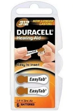 60 DURACELL ACTIVAIR 312 PR41 1.45V COURIER hearing aid batteries