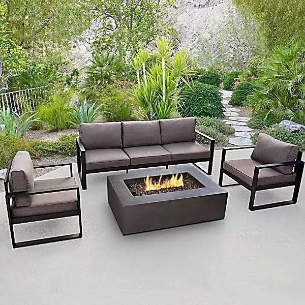 Real Flame Baltic Outdoor Sofa in Black and Gray