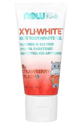 NOW Foods Solutions Xyliwhite Kids Toothpaste Gel Strawberry Splash - 3 Oz