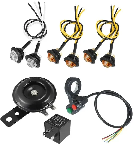 ATV UTV SXS Turn Signal Street Legal LED Light Kit Horn For Polaris Can Am Honda