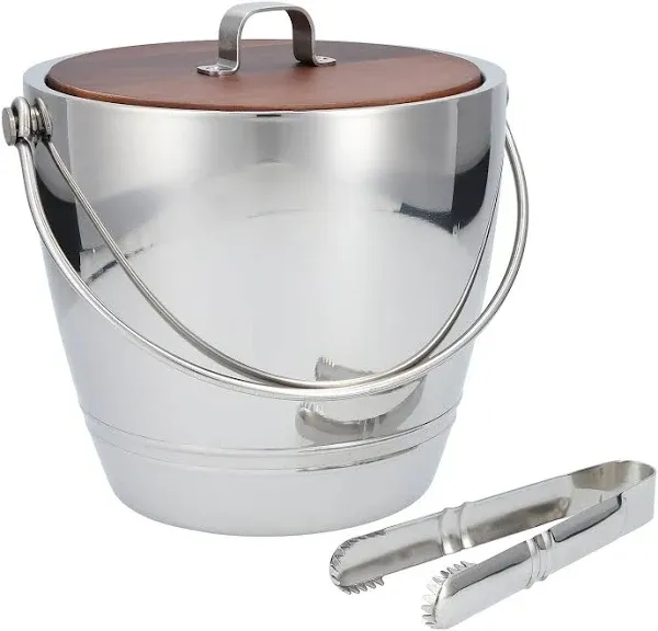 Crafthouse By Fortessa Round Ice Bucket Signature Collection Very Nice. No Tongs