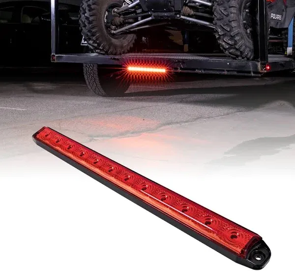 True Mods 16 Inch 12 Red LED Trailer Light Bar [Brake + Sequential Turn Signal][DOT FMVSS 108][SAE S2I6U2PS] IP67 Submersible 12V Rear Running Center Marker ID Tail Light Strip 80" Marine Boat Trailer