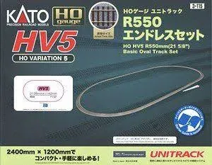 Kato USA Model Train Products HV5 UNITRACK R550mm Basic Oval Track Set, 21 5/8"