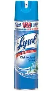 LYSOL® Brand Disinfectant Spray, Spring Waterfall, Liquid, 12.5 oz Aerosol Spray, 12/Carton (RAC02845)