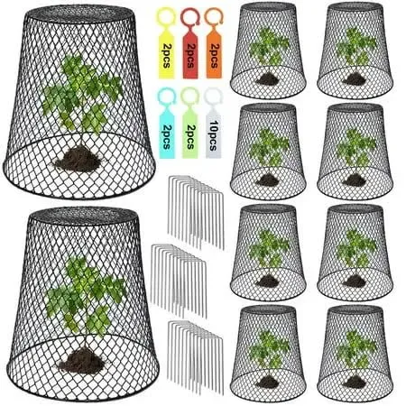 Dukelai 10 Pcs Chicken Wire Cloche Plant Covers Garden Netting Metal Heavy Duty Plant Protectors from Animals for Keeping Bunnies Chicken Squirrels