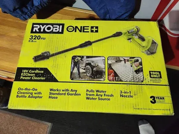 Ryobi One+ 18V Cordless EZ Clean Power Cleaner 320 Psi (Tool Only) New In Box!!