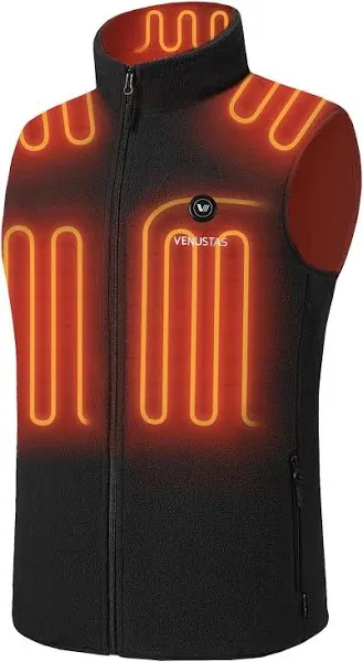 Venustas Men's Fleece Heated Vest with Battery Pack