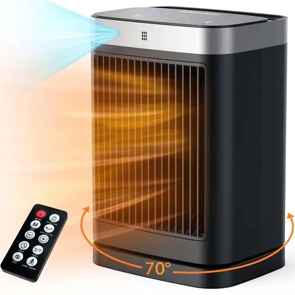 Space Heaters with Motion Sensor, 1500W Ceramic Heating with Remote, Portable El