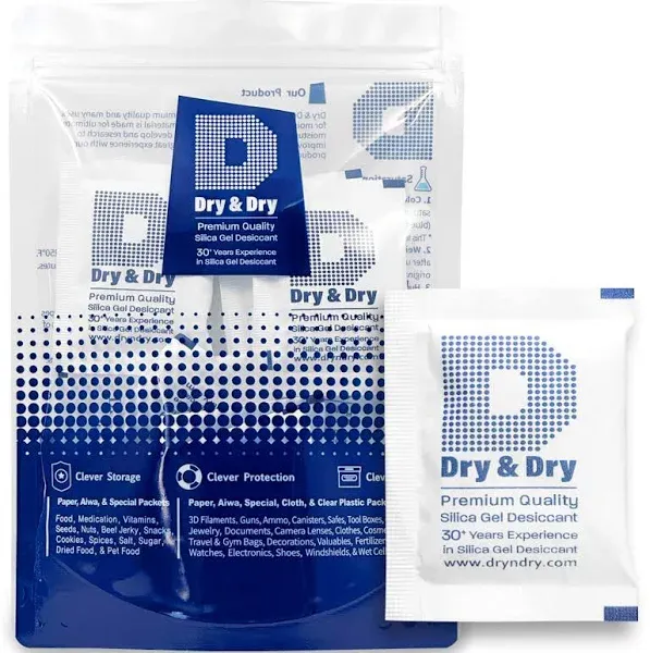 Dry & Dry Premium Silica Gel Desiccant Packets