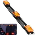 Nilight 9 LED Marker Tail Trailer Light Bar 14.2Inch 1PC Amber Clearance Identification Running Marker ID Rear Stainless Steel Bracket for 12V Pickup Truck Trailer RV Boat, 2 Years Warranty