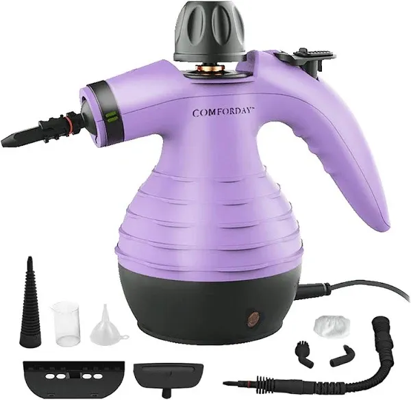 Comforday Multi-Purpose Handheld Pressurized Steam Cleaner with 9-Piece Accessories