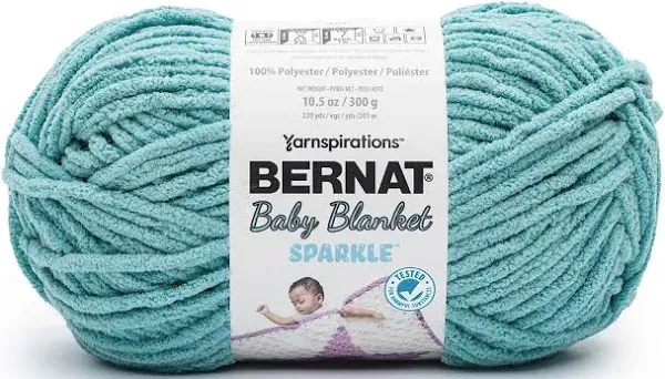 Bernat Baby Blanket Sparkle Yarn Seafoam