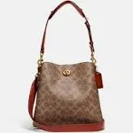 Coach Willow Bucket Bag in Signature Canvas Brown One Size