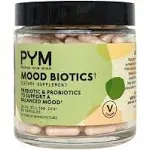 Prebiotics and Probiotics Mood Biotics by PYM with 22.91 Billion CFU (60 Count) Gut Health & Mood Support Supplement | Non-GMO, Vegan, Gluten Free