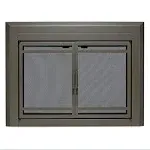 Uniflame Kendall Cabinet-style Fireplace Doors with Smoke Tempered Glass Small / Gunmetal