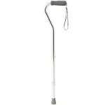 Medline Aluminum Fashion Cane with Offset Handle, Chrome