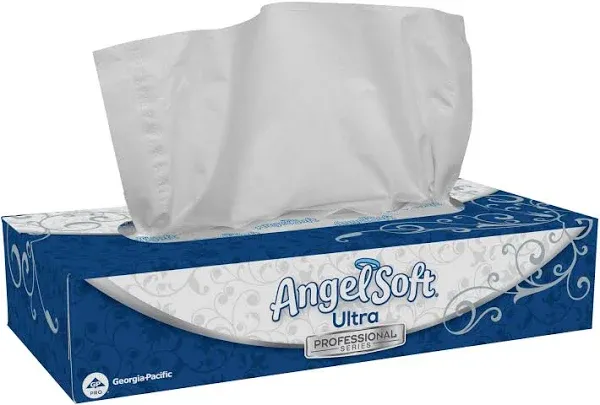 Georgia-Pacific Angel Soft Ultra Professional Series 2-Ply Facial Tissue by GP PRO (Georgia-Pacific), Flat Box, 4836014, 126 Sheets Per Box, 10 Boxes Per Case