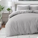 Bare Home Double Brushed Full Duvet Cover Set - Light Grey