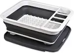 Collapsible Dish Drying Rack - Popup and Collapse for Easy Storage, Drain Water Directly into the Sink, Room for Eight Large Plates