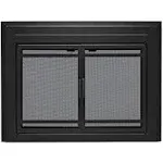 Uniflame Kendall Black Cabinet-style Fireplace Doors with Smoke Tempered Glass, Medium